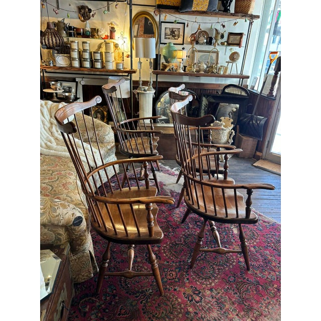 1950s 1950s Set of 4 Comb-Back Windsor Chairs For Sale - Image 5 of 11