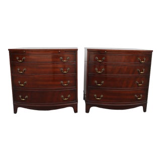 Morganton Mahogany Bowfront Chest of Drawers -A Pair For Sale