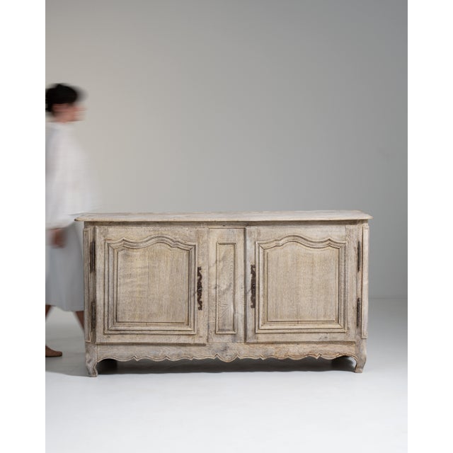 French Louis XV Oak Buffet, Rococo Style, France, Early 19th Century For Sale - Image 3 of 15