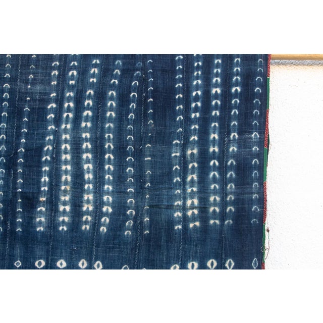 Vintage African Moss "Saria Plains" Indigo Throw For Sale - Image 4 of 6