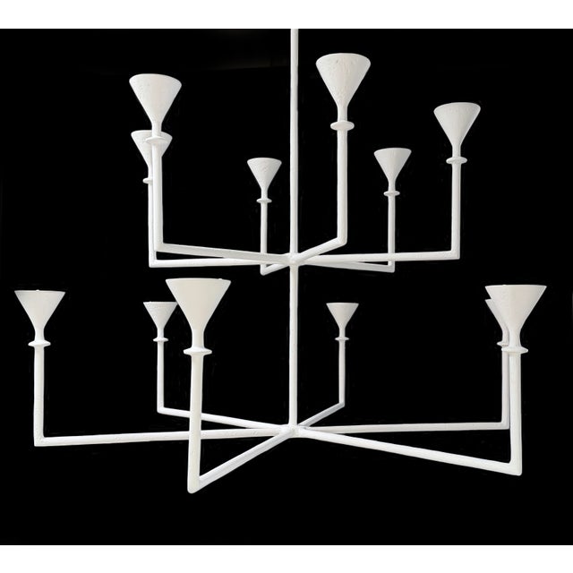 Contemporary Bourgeois Boheme Atelier Plaster of Paris Uplight Chandelier, Vincennes Royal For Sale - Image 3 of 10