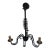 1930s Wrought Iron 3-Arm Scroll Chandelier For Sale