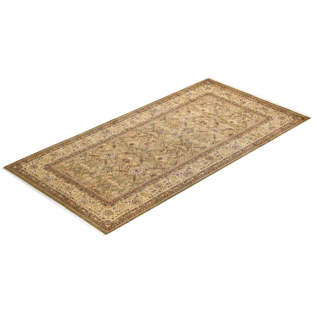 Green Mogul, One-of-a-Kind Hand-Knotted Runner Rug - Green, 5' 2" x 10' 4" For Sale - Image 8 of 8