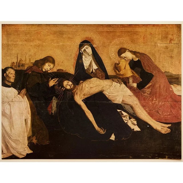 Paper 1955 After Unknown Painter "Pieta", Vintage Full-Color Print For Sale - Image 7 of 8