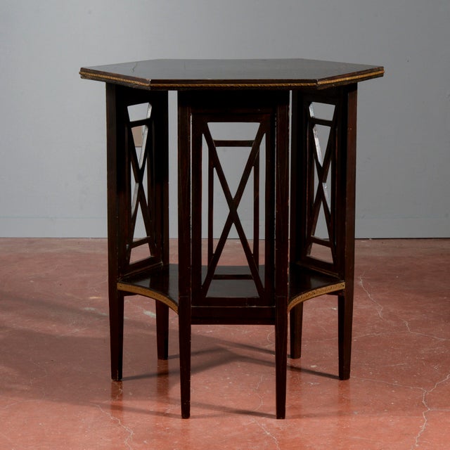 Hexagonal Liberty Coffee Table with Brass Frames, 1920s For Sale - Image 11 of 18