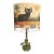Mid 20th Century Mid-Century Modern Etched Glass Lamp + Atomic Cat Print Shade For Sale