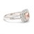 Stones: morganite, 1 cushion 5 mm approximately .50 total carats diamond round brilliant cut .9 - 1 mm approximately .36...