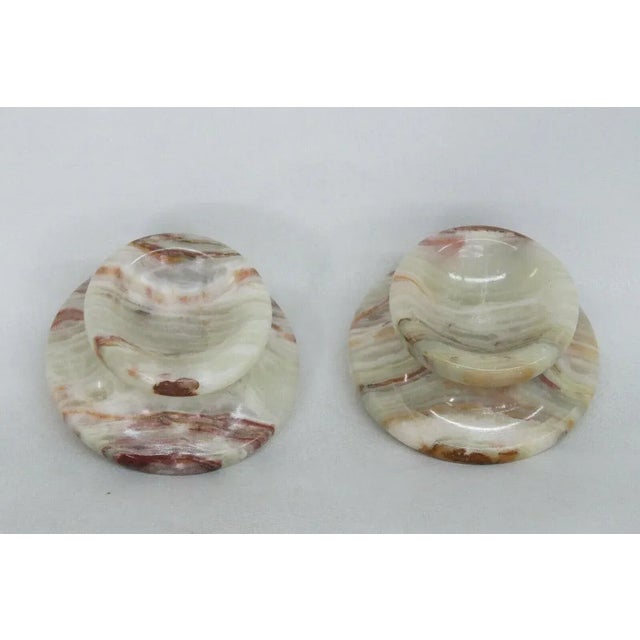 Slag Glass Vintage Candle Holders - A Pair For Sale In Miami - Image 6 of 11