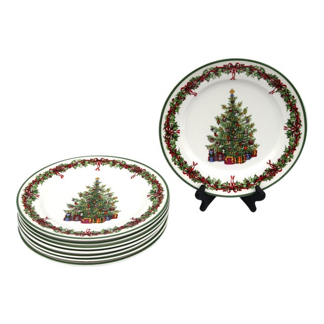 Christopher Radko Traditions Holiday Celebrations Dinner Plates-Set of 8 For Sale