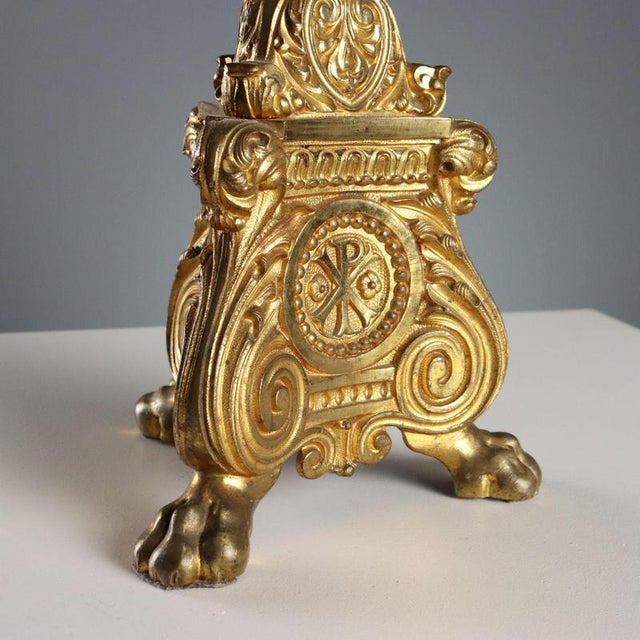 Candleholder in Gilded Bronze For Sale - Image 9 of 12