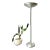 Vintage Postmodern Brushed Aluminum and Brass Torchiere Floor Lamp For Sale