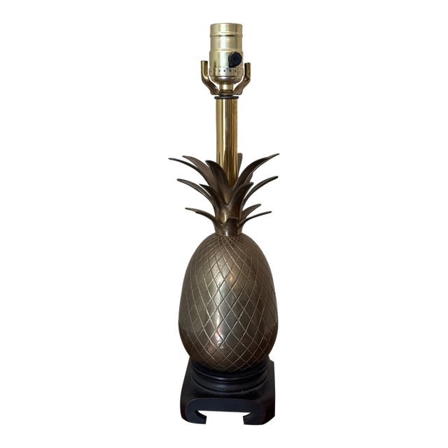 Vintage Large Brass Pineapple Lamp For Sale