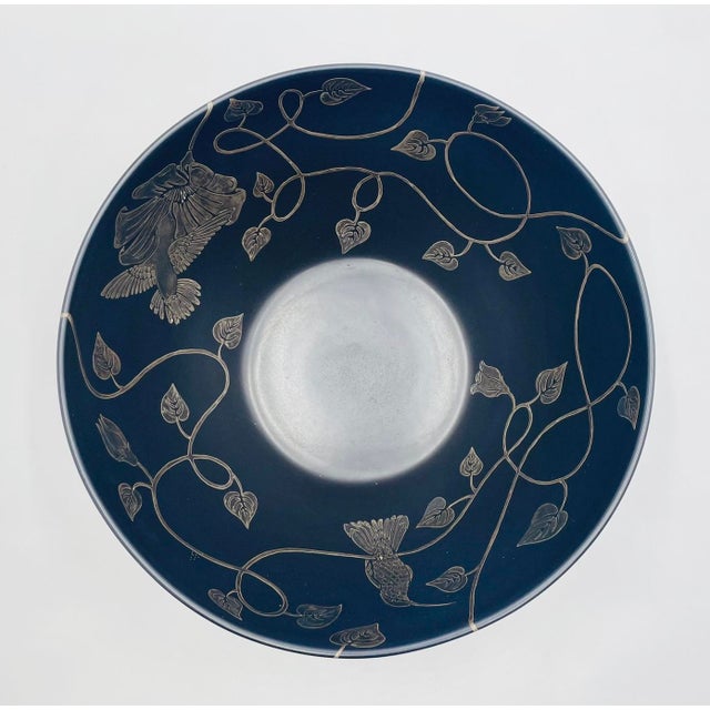 Mexican Emilia Castillo for Los Castillo Plata Pura Porcelain & Silver Bowl, Taxco, 1991 For Sale - Image 3 of 18