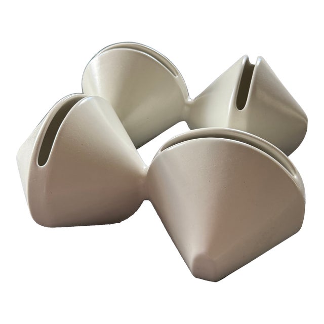 1960s Midcentury White Ceramic Flower Vase For Sale