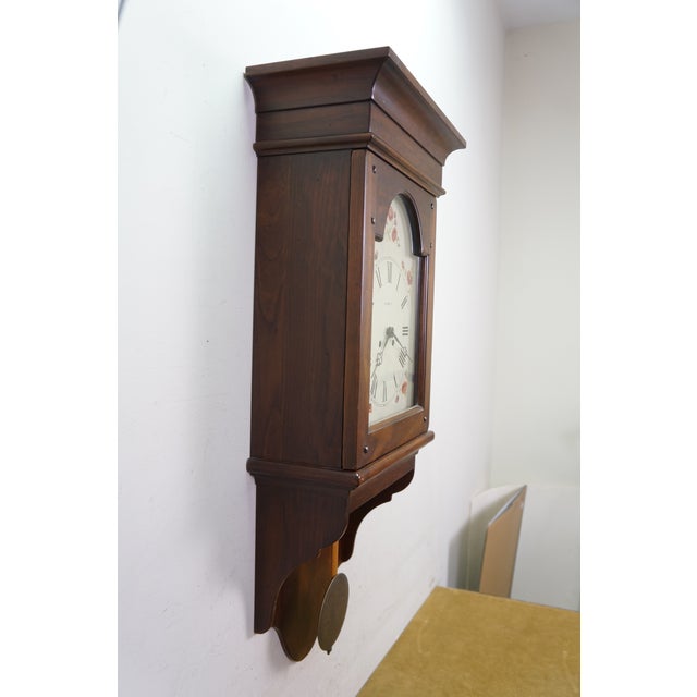 Howard Miller Howard Miller American Country Farmhouse Mahogany Regulator Wall Clock German For Sale - Image 4 of 18