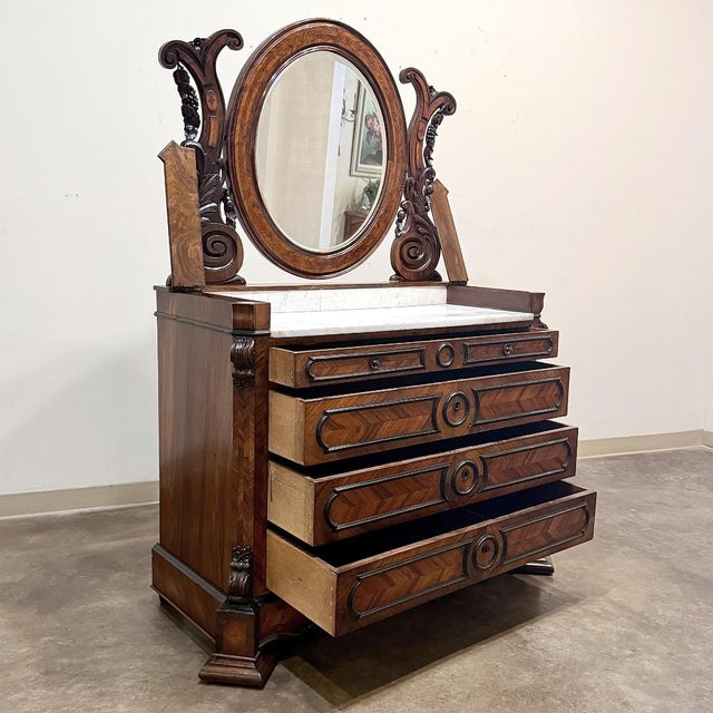 Wood French Napoleon III Period Rosewood Commode ~ Vanity ~ Washstand For Sale - Image 7 of 18