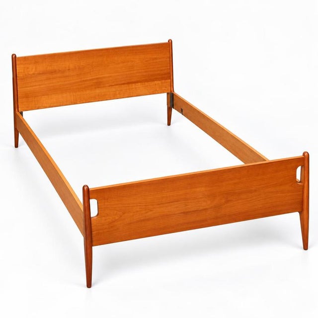Vintage Double Bed Wooden Bed Frame, 1960s For Sale - Image 3 of 5