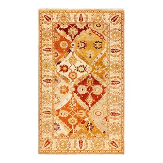 Ottoman, One-of-a-Kind Hand-Knotted Area Rug - Yellow, 3' 2" x 5' 4" For Sale