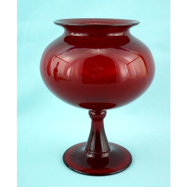 Scarlet Red Blown Murano Glass Vase by Paolo Venini, Venice, Italy, 1930-1950 For Sale - Image 14 of 14