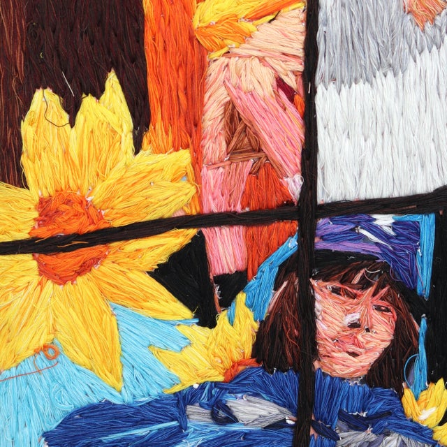 Gray Freedom in Frames - Vibrant Textural Mixed Media on Canvas Original Artwork by Nilraya Bundasak For Sale - Image 8 of 12