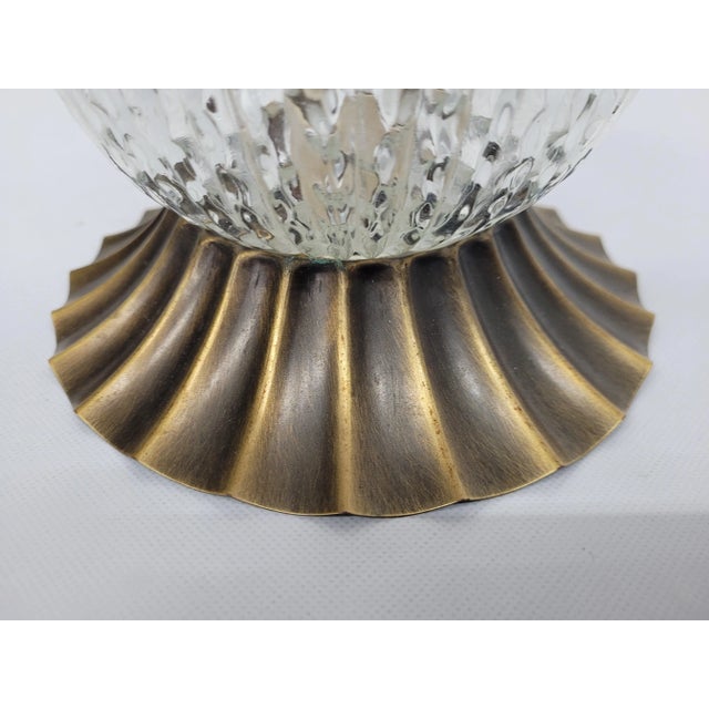 1970s Vintage Mid-Century 1970s Halo Lighting Bronze & Glass Flush Mount Ceiling Fixture For Sale - Image 5 of 14