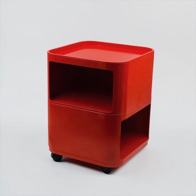 1960s Red Square Components Storage Unit by Anna Castelli Ferrieri for Kartell, 1960s For Sale - Image 5 of 17