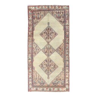 Antique Persian Serab Gallery Runner With Camelhair Field and Geometric Motifs For Sale