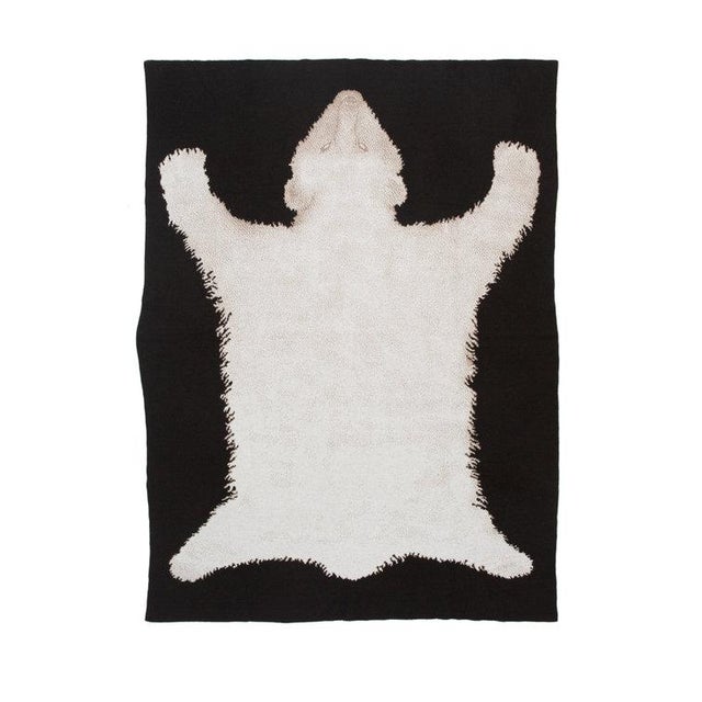 Polar Bear Rug Cashmere Blanket, Queen Chairish