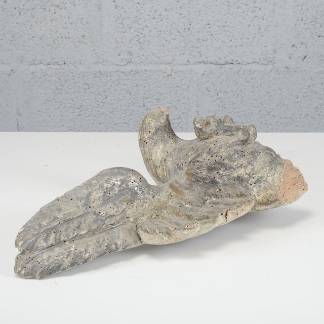 Gray Hand-Carved and Hand-Sculpted Wooden Napoleonic Eagle, Late 18th Century For Sale - Image 8 of 9