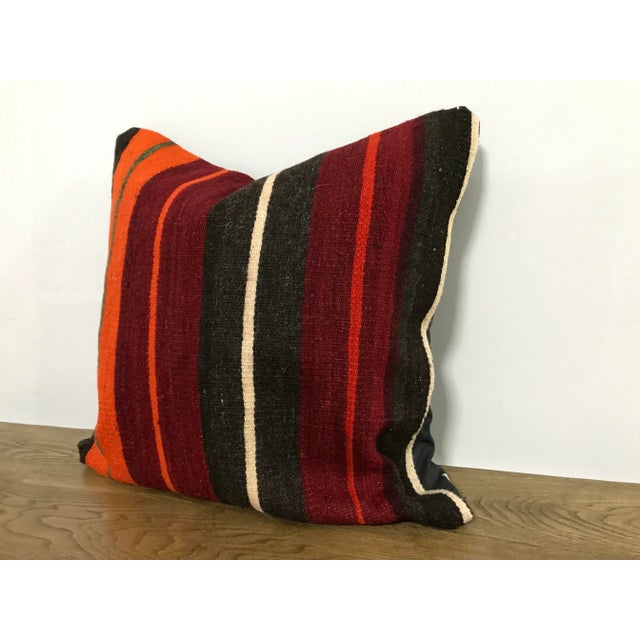 Tribal Turkish Stripe Design Tribal Kilim Pillow Cover For Sale - Image 3 of 6