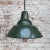 Vintage British Industrial Green Enamel Pendant Light For Sale - Image 4 of 5