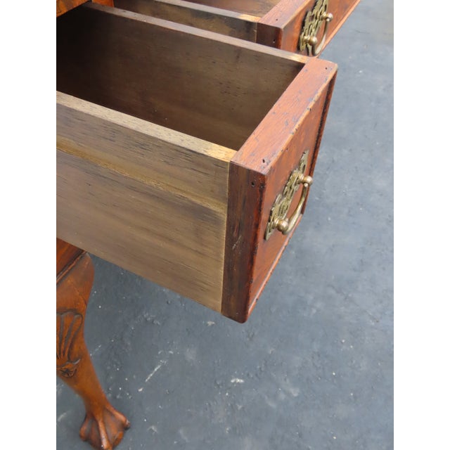 Early 20th Century Early 1900s Ball and Claw Feet Burlwood Writing Office Desk 6392 For Sale - Image 5 of 18