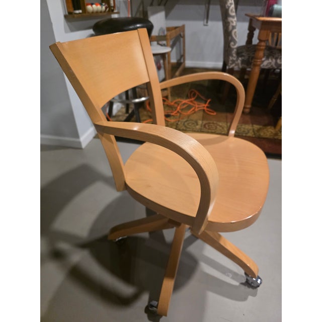 Calligaris Bentwood Swivel Office Chair by Antonio Calligaris For Sale - Image 4 of 8