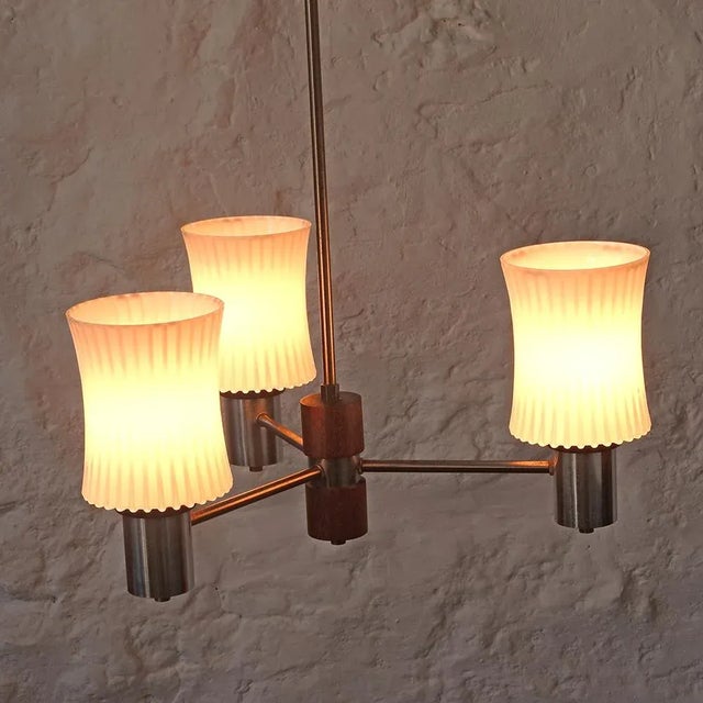 Mid-Century Modern Vintage Finnish Chandelier with Chrome-Plating, 1960s For Sale - Image 3 of 13