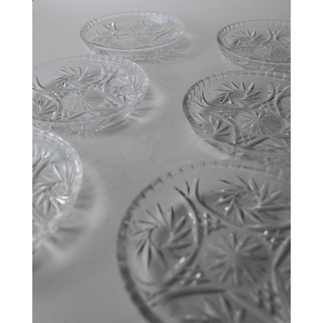 Vintage Crystal Dessert Plates, 1950s, Set of 6 For Sale - Image 10 of 13