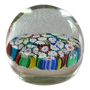 Vintage Millefiore Style Murano Art Glass Paperweight