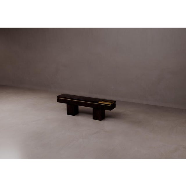 Contemporary Okumé Plywood Isola Console Table by Dainelli Studio Atelier For Sale - Image 3 of 9