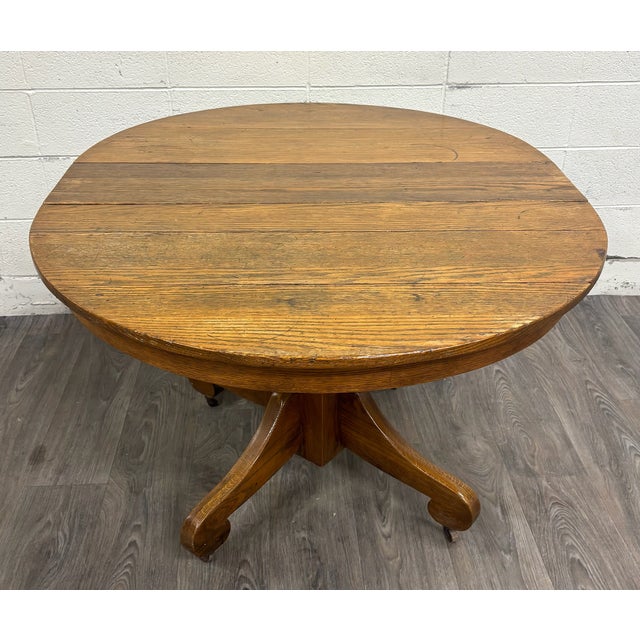 Early 20th Century Antique American Empire Style Scroll Foot Pedestal Dining Table Breakfast Table For Sale - Image 5 of 14