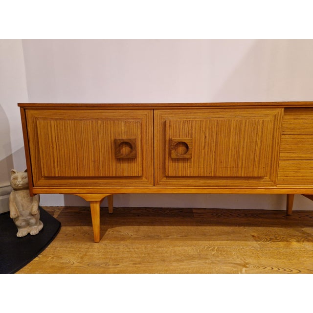 Mid-Century Blonde Sideboard with Sliding Doors, 1960s For Sale - Image 12 of 18