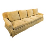 Edward Ferrell and Lewis Mittman Four-Seat Velvet Sofa For Sale