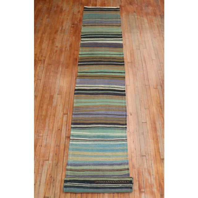 Vintage Zabihi Collection Turkish Kilim Long Runner - 2'5" x 22'6" For Sale - Image 11 of 11