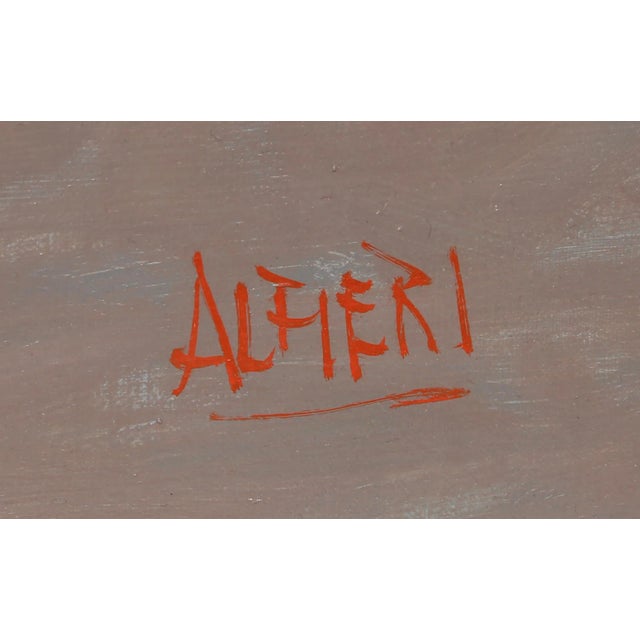 Artist: Philippe Alfieri, Italian/American (1921 - 2009) Title: Bedouin Woman in Purple Year: circa 1970 Medium: Oil on...