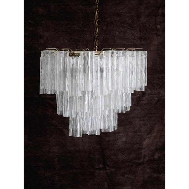 Mid 20th Century Italian Mid-Century "Tronchi" Glass Chandelier, Made in Murano For Sale - Image 5 of 16