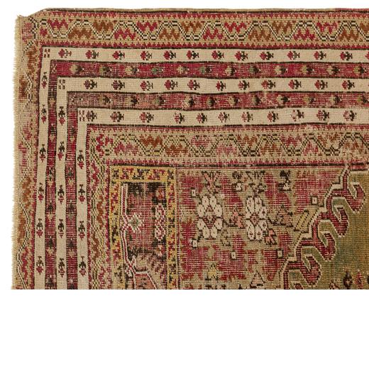 Traditional Antique Turkish Ghiordes Rug in Brown With Geometric Medallion - Rug & Kilim For Sale - Image 3 of 4