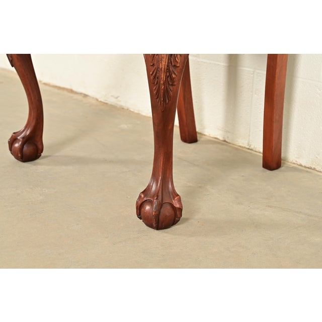Baker Furniture Style Chippendale Carved Mahogany Side Chair or Dining Chair For Sale - Image 10 of 13