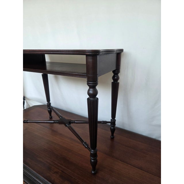 Brown Late 20th Century Federal Revival Lexington Mahogany Console Table For Sale - Image 8 of 13