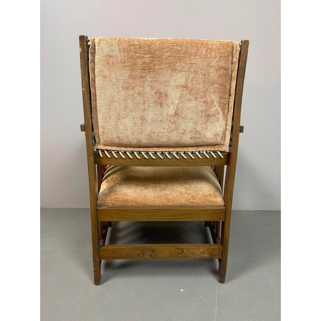 Antique Dutch Haagse School Oak Armchair by L.O.V. Meubelfabriek, Oosterbeek, the Netherlands, 1920s For Sale - Image 13 of 14