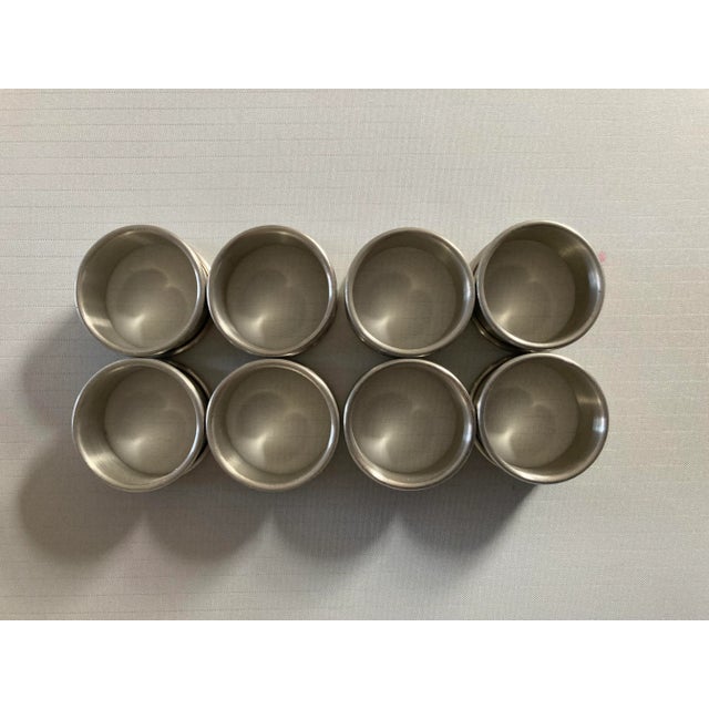 Vintage Stainless Monogram "R" Napkin Rings S/8 For Sale - Image 4 of 8
