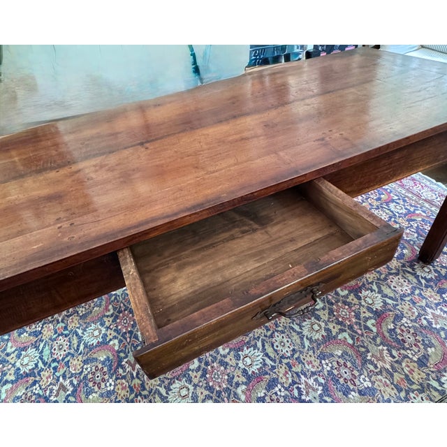 Late 19th Century 19th Century European Farmhouse Worktable/Refectory Table With 3 Drawers For Sale - Image 5 of 15