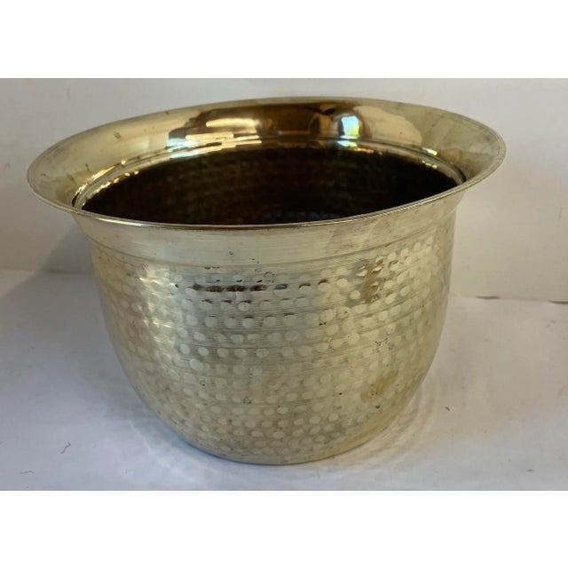 Late 20th Century Vintage Hammered Brass Planter For Sale - Image 5 of 9